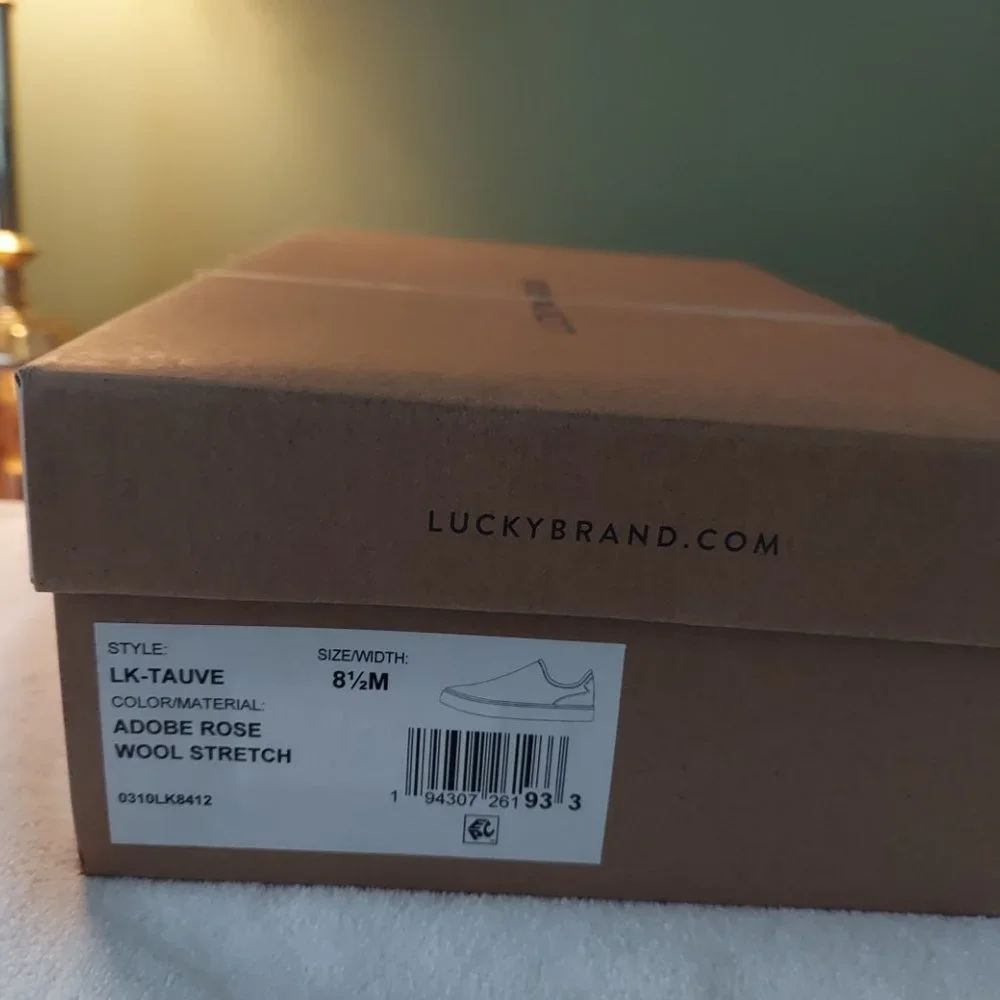 LUCKY BRAND Wool & Leather Slip On Sneakers Tauve 8.5 M BNWT SO $90